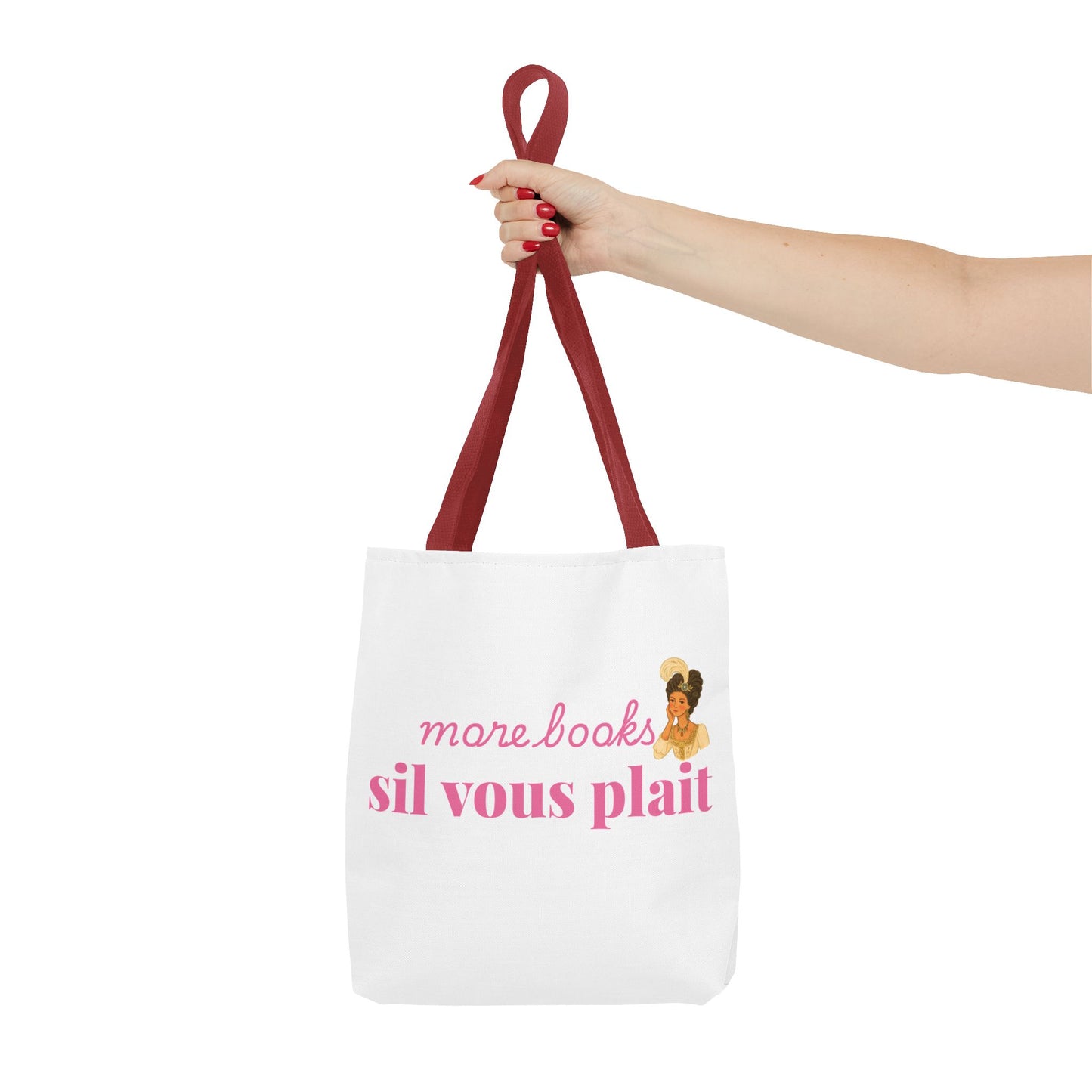 More Books S’il Vous Plaît Tote Bag | Regency Aesthetic Book Lover Gift | Romantic Reader Tote | French Bookish Bag | Literary Tote