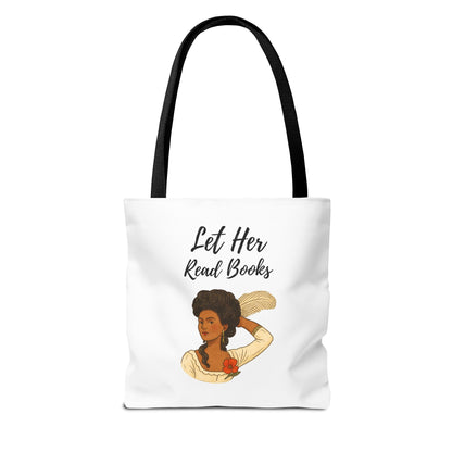 Let Her Read Books Tote Bag Skin Tone 2 | Regency Aesthetic Book Lover Gift | Feminist Reader Tote | Romantic Bookish Bag | Literary Gift