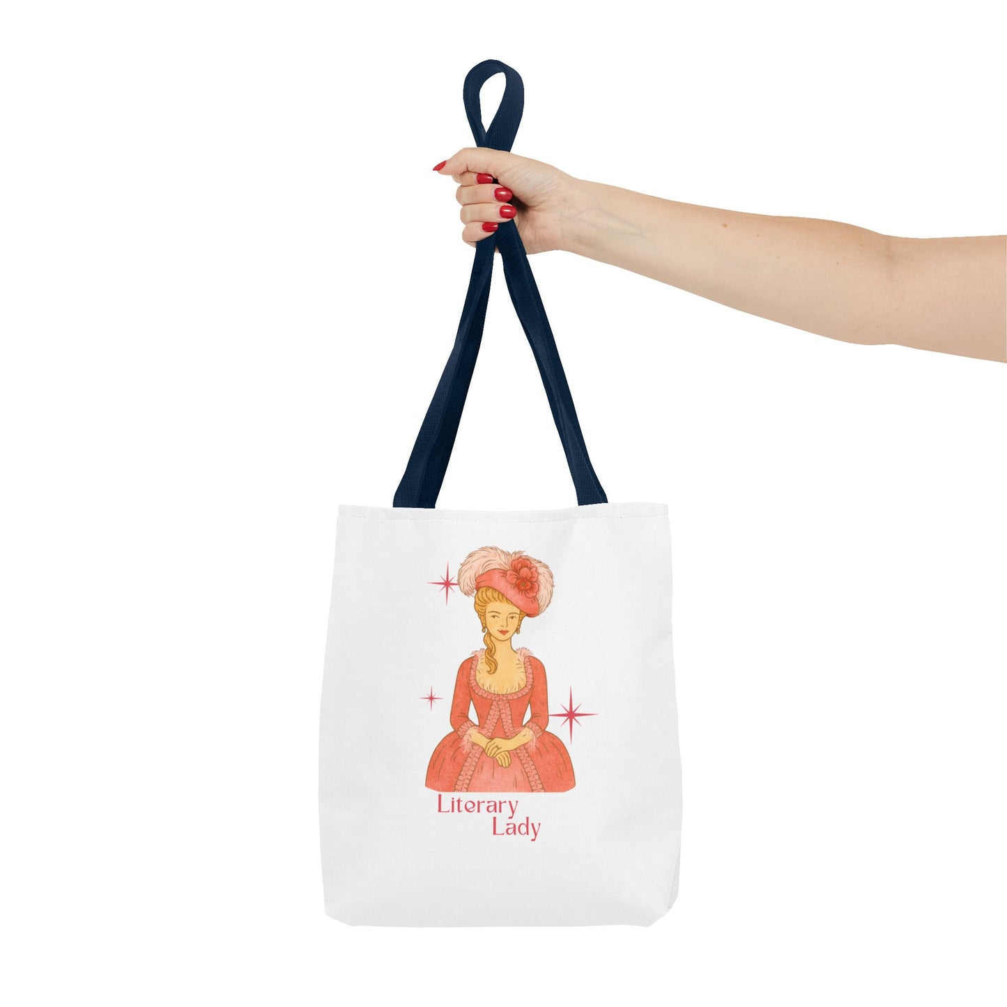 Literary Lady Tote Bag Skin Tone 1 | Regency Aesthetic Book Lover Gift | Romantic Reader Tote | Feminine Bookish Bag | Vintage Style Literary Tote