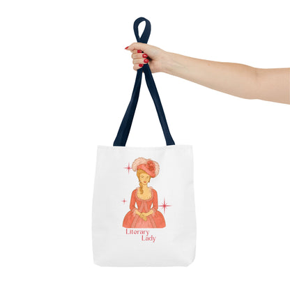 Literary Lady Tote Bag Skin Tone 1 | Regency Aesthetic Book Lover Gift | Romantic Reader Tote | Feminine Bookish Bag | Vintage Style Literary Tote