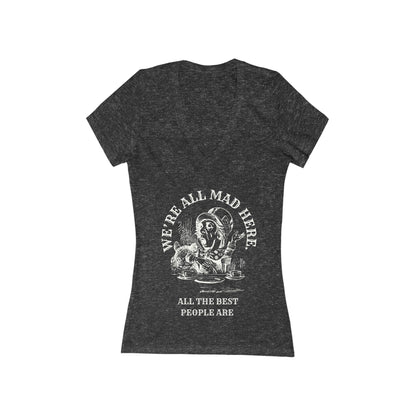 We're All Mad Here - Whimsical Mad Hatter Vneck T-Shirt