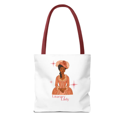 Literary Lady Tote Bag Skin Tone 2 | Regency Aesthetic Book Lover Gift | Romantic Reader Tote | Feminine Bookish Bag | Vintage Style Literary Tote