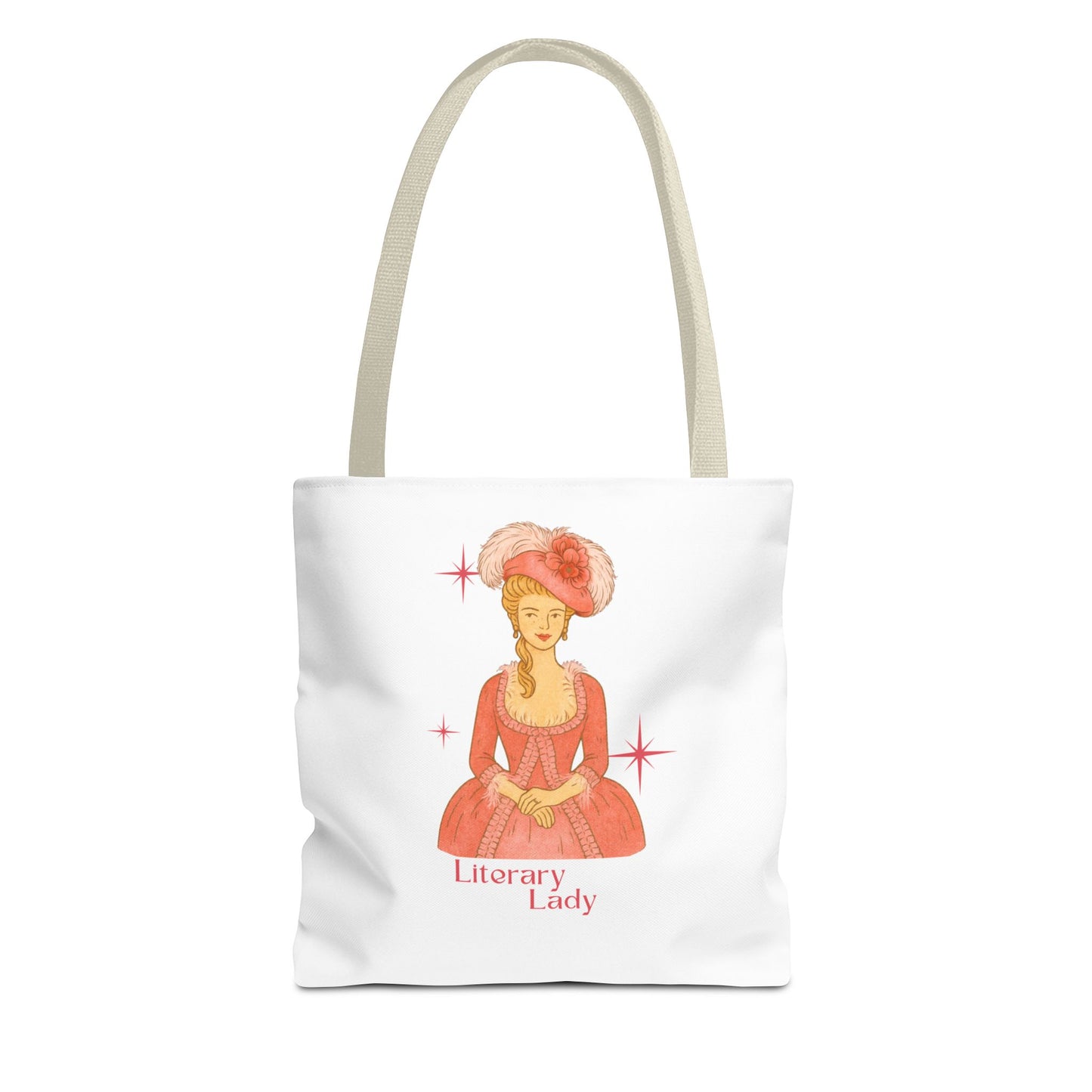 Literary Lady Tote Bag Skin Tone 1 | Regency Aesthetic Book Lover Gift | Romantic Reader Tote | Feminine Bookish Bag | Vintage Style Literary Tote
