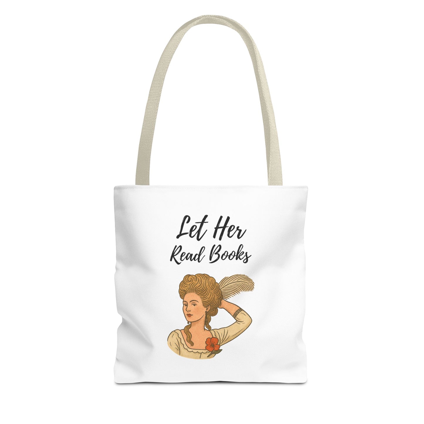 Let Her Read Books Tote Bag Skin Tone 1 | Regency Aesthetic Book Lover Gift | Feminist Reader Tote | Romantic Bookish Bag | Literary Gift