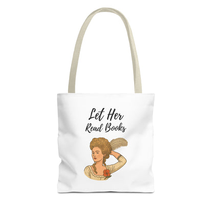 Let Her Read Books Tote Bag Skin Tone 1 | Regency Aesthetic Book Lover Gift | Feminist Reader Tote | Romantic Bookish Bag | Literary Gift