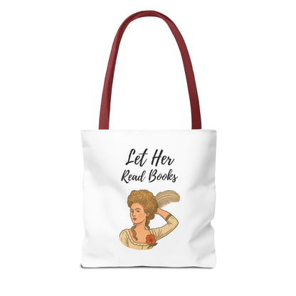 Let Her Read Books Tote Bag Skin Tone 1 | Regency Aesthetic Book Lover Gift | Feminist Reader Tote | Romantic Bookish Bag | Literary Gift