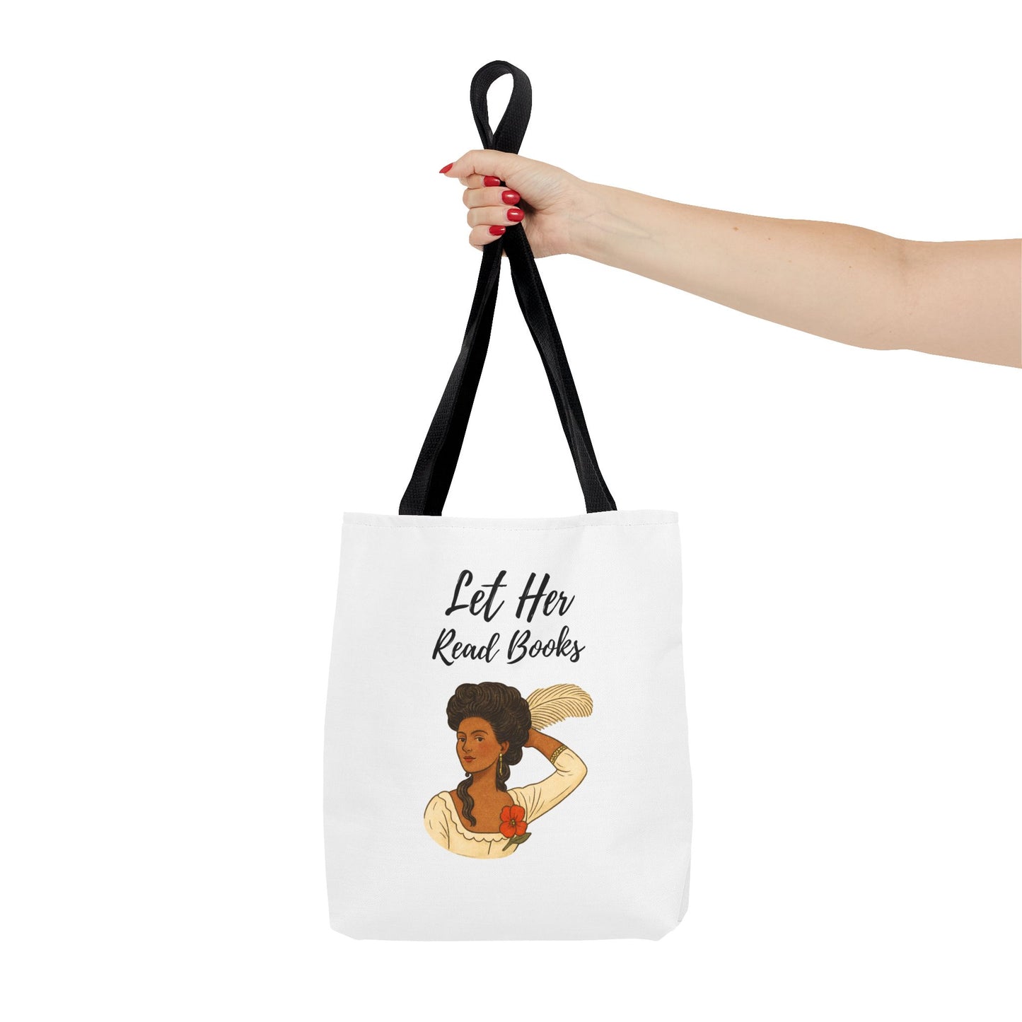 Let Her Read Books Tote Bag Skin Tone 2 | Regency Aesthetic Book Lover Gift | Feminist Reader Tote | Romantic Bookish Bag | Literary Gift
