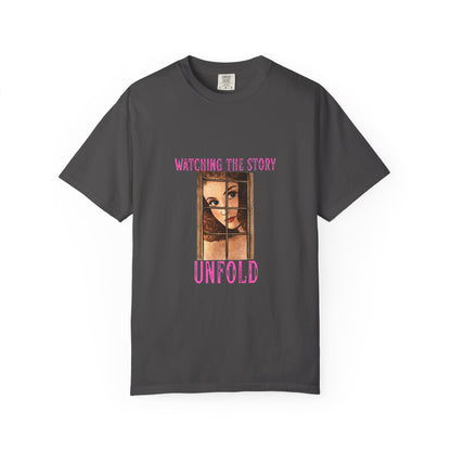 Watching the Story Unfold Bookish Graphic Tee | Vintage Thriller Reader Shirt