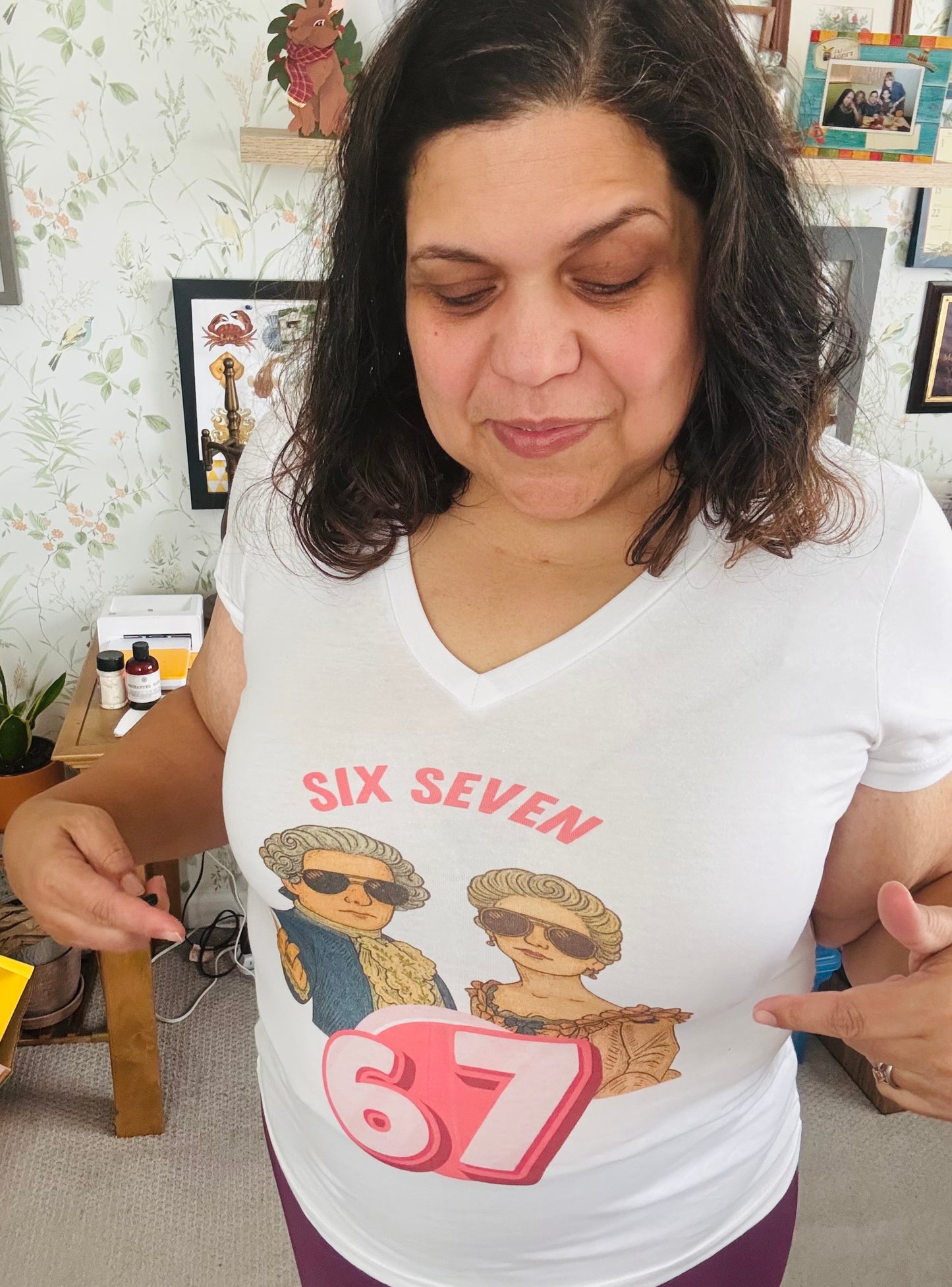 Six Seven Bookish V-Neck T-Shirt for Women | Literary Graphic Tee