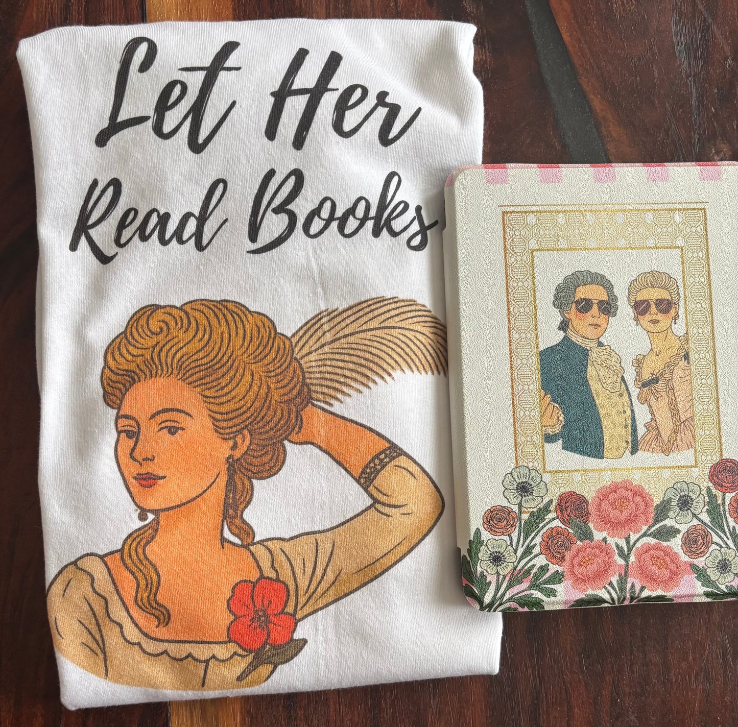 Let Her Read Books” V-Neck Tee — A Literary Rebellion (Skin Tone 1 )