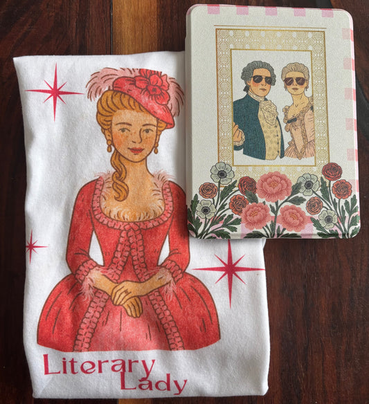 Literary Lady — Cozy V-Neck Tee (Skin tone 1)