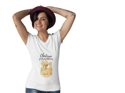 Chateau Girl Problems - Deep V-Neck Tee
