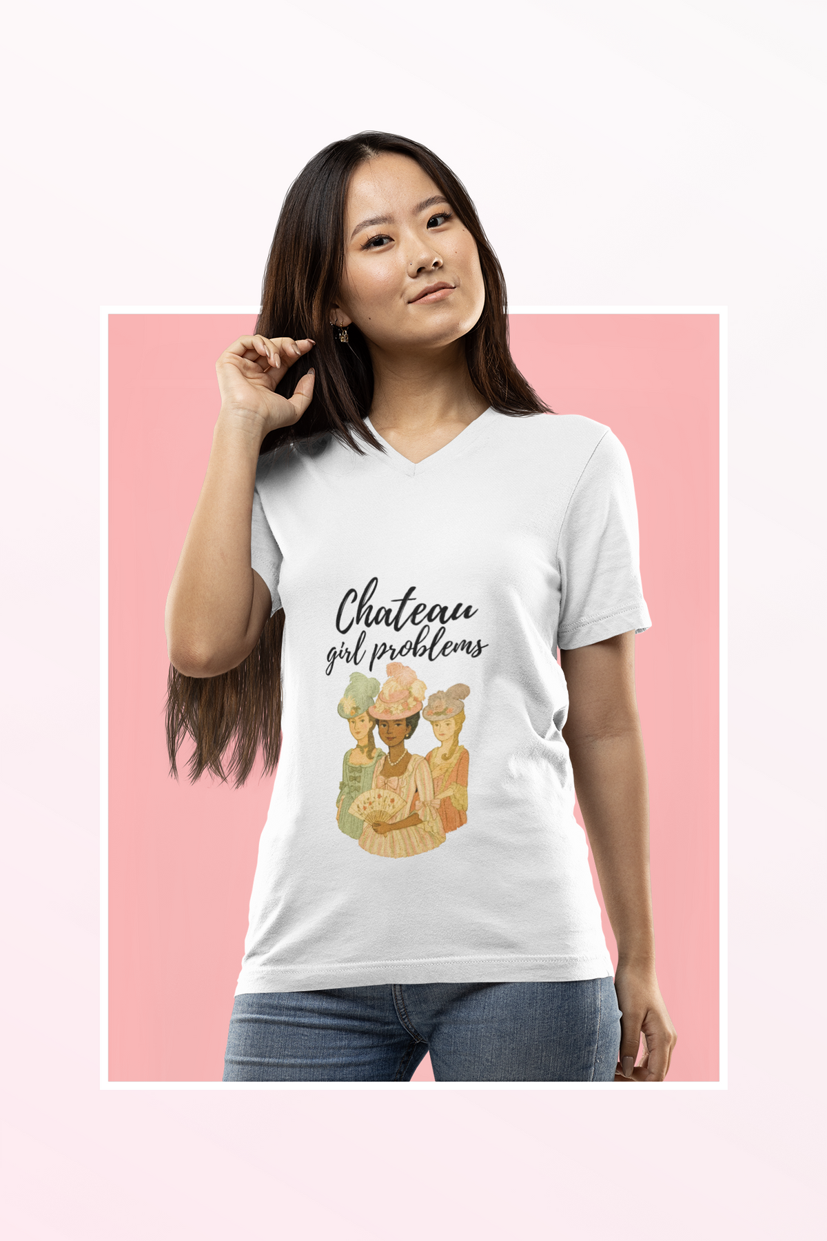 Chateau Girl Problems - Deep V-Neck Tee