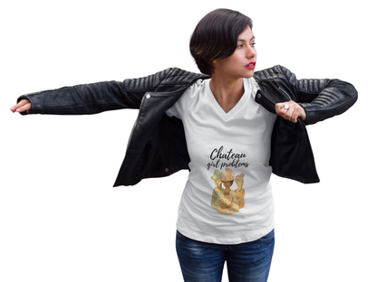 Chateau Girl Problems - Deep V-Neck Tee