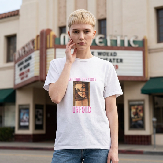 Watching the Story Unfold Bookish Graphic Tee | Vintage Thriller Reader Shirt