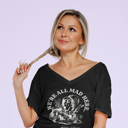 We're All Mad Here - Whimsical Mad Hatter T-Shirt