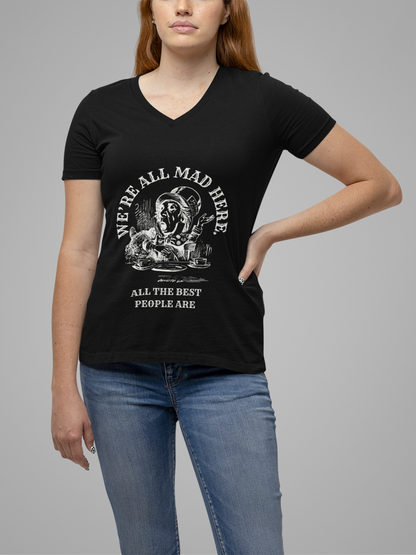 We're All Mad Here - Whimsical Mad Hatter T-Shirt
