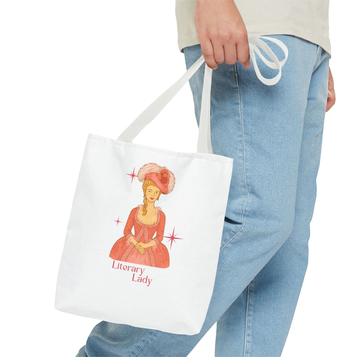 Literary Lady Tote Bag Skin Tone 1 | Regency Aesthetic Book Lover Gift | Romantic Reader Tote | Feminine Bookish Bag | Vintage Style Literary Tote