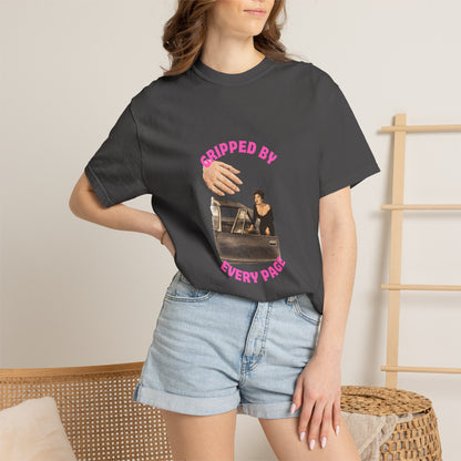 Gripped By Every Page Bookish Graphic Tee | Vintage Thriller Reader Shirt