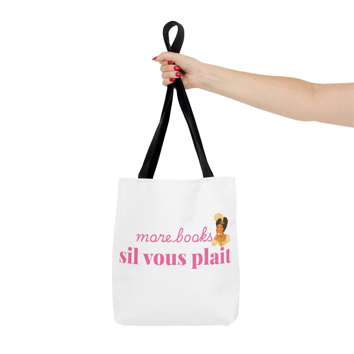 More Books S’il Vous Plaît Tote Bag | Regency Aesthetic Book Lover Gift | Romantic Reader Tote | French Bookish Bag | Literary Tote