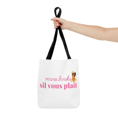 More Books S’il Vous Plaît Tote Bag | Regency Aesthetic Book Lover Gift | Romantic Reader Tote | French Bookish Bag | Literary Tote
