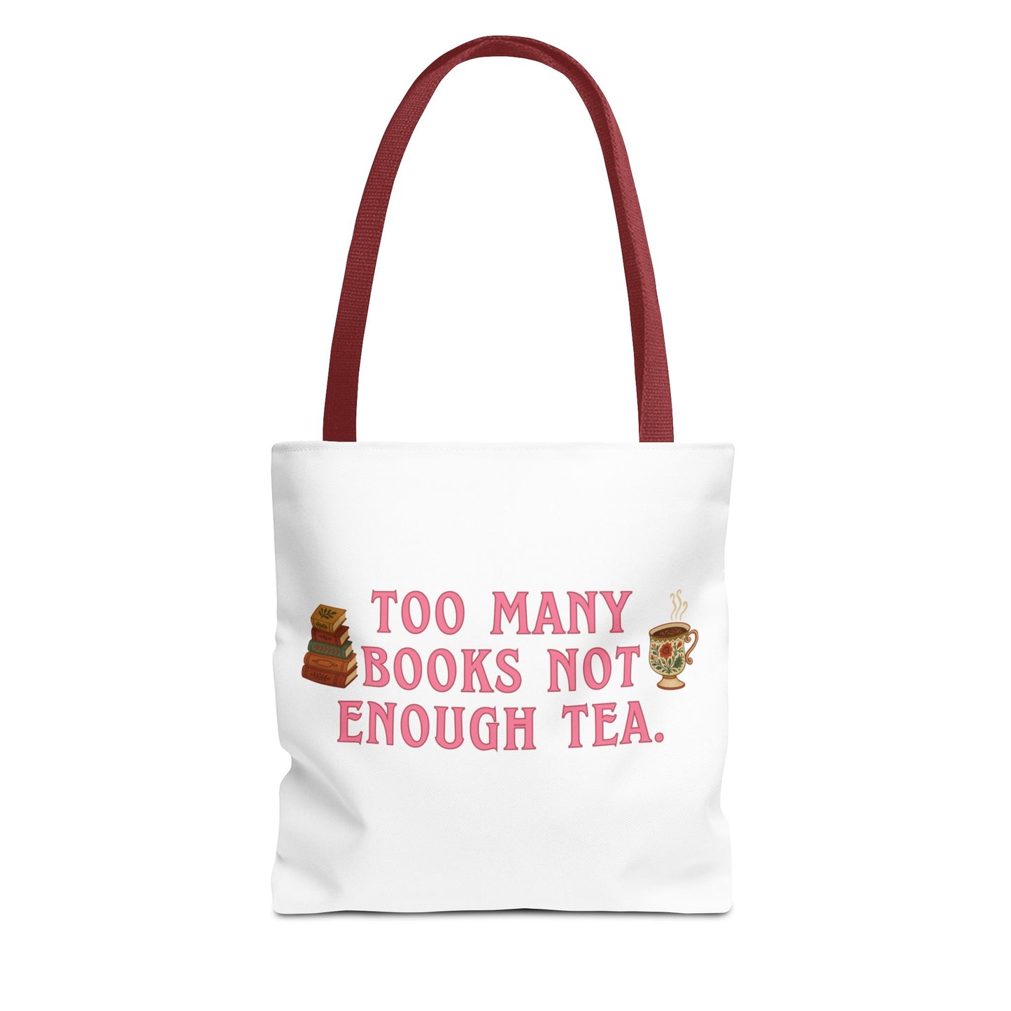 Book Lover Tote Bag “Too Many Books Not Enough Tea” | Bookish Tote | Reader Gift | Tea Lover Tote | Literary Tote Bag