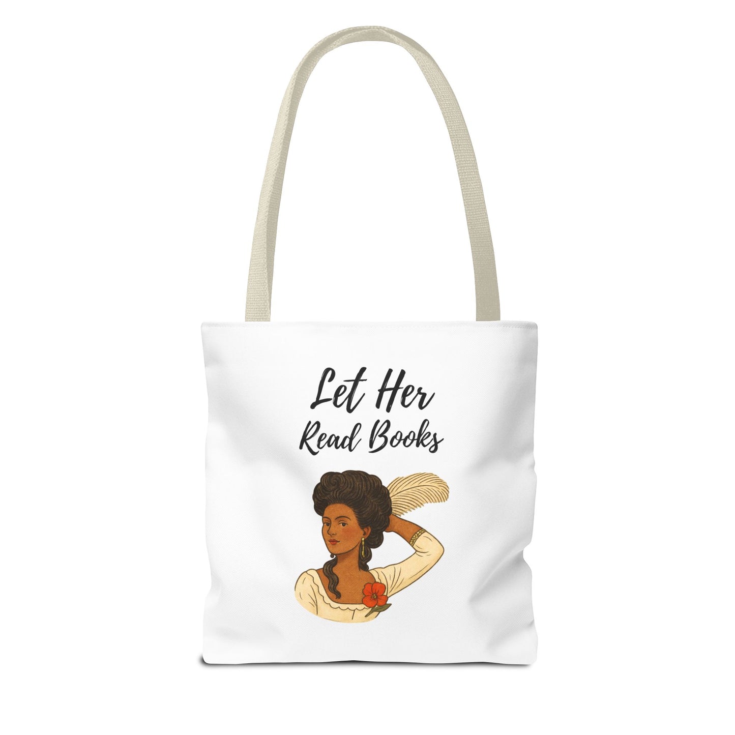 Let Her Read Books Tote Bag Skin Tone 2 | Regency Aesthetic Book Lover Gift | Feminist Reader Tote | Romantic Bookish Bag | Literary Gift