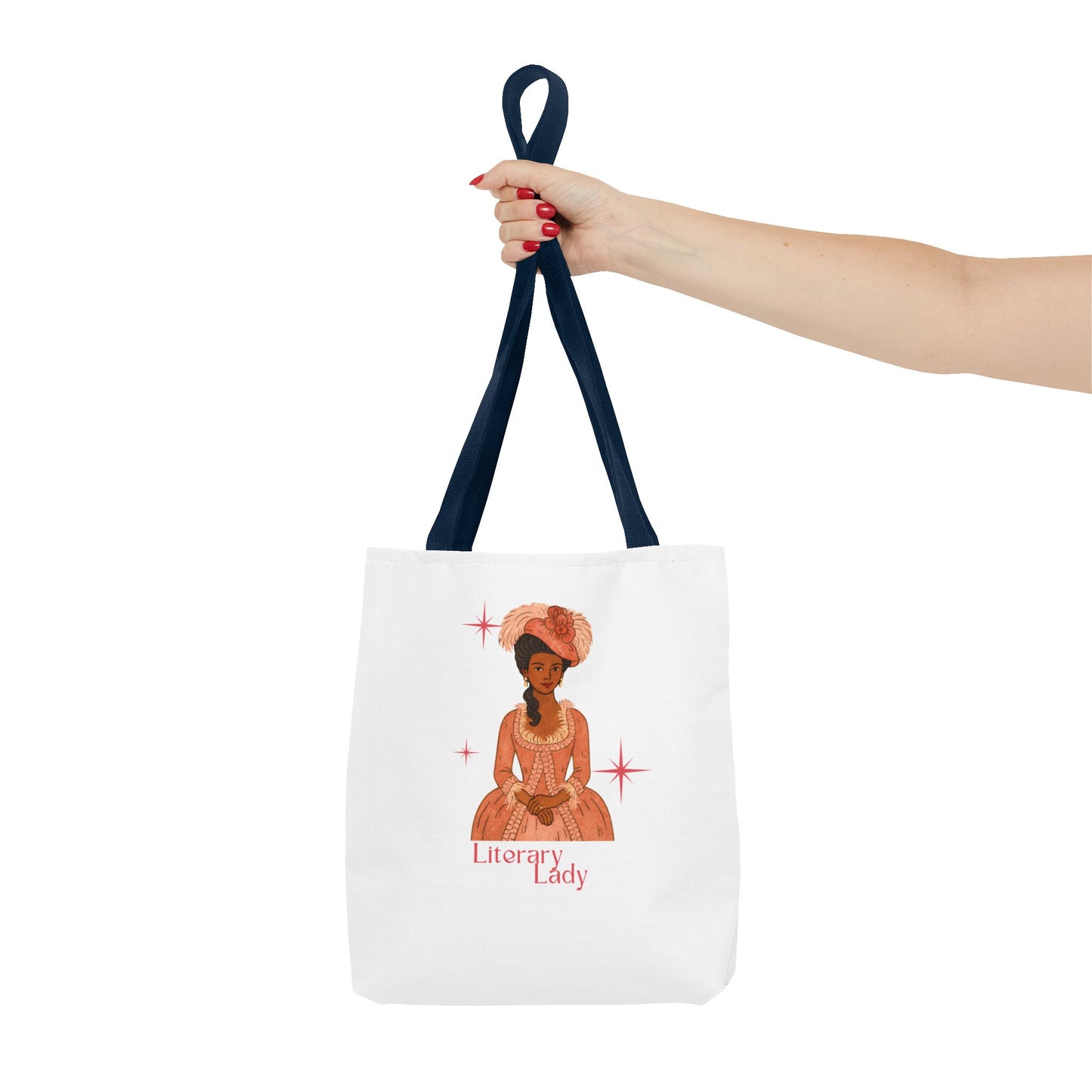 Literary Lady Tote Bag Skin Tone 2 | Regency Aesthetic Book Lover Gift | Romantic Reader Tote | Feminine Bookish Bag | Vintage Style Literary Tote