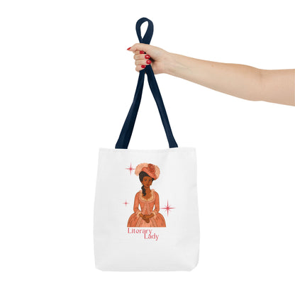 Literary Lady Tote Bag Skin Tone 2 | Regency Aesthetic Book Lover Gift | Romantic Reader Tote | Feminine Bookish Bag | Vintage Style Literary Tote