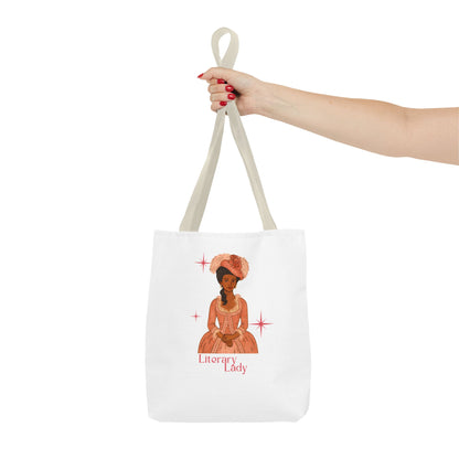 Literary Lady Tote Bag Skin Tone 2 | Regency Aesthetic Book Lover Gift | Romantic Reader Tote | Feminine Bookish Bag | Vintage Style Literary Tote