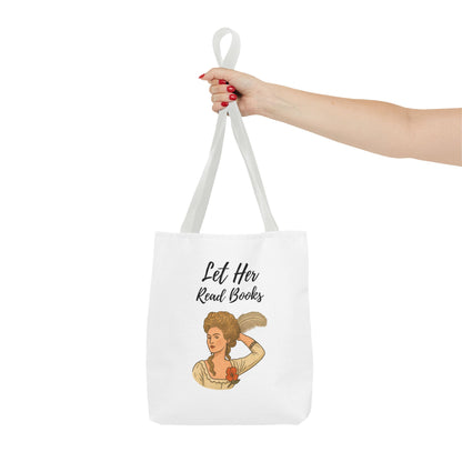 Let Her Read Books Tote Bag Skin Tone 1 | Regency Aesthetic Book Lover Gift | Feminist Reader Tote | Romantic Bookish Bag | Literary Gift