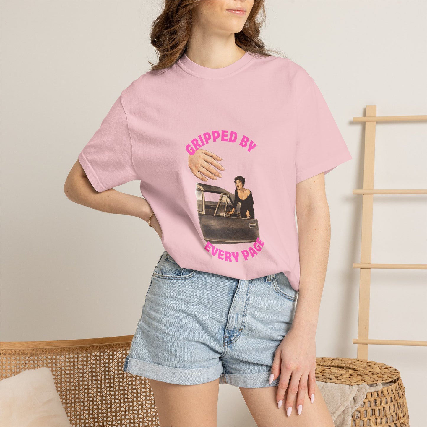 Gripped By Every Page Bookish Graphic Tee | Vintage Thriller Reader Shirt