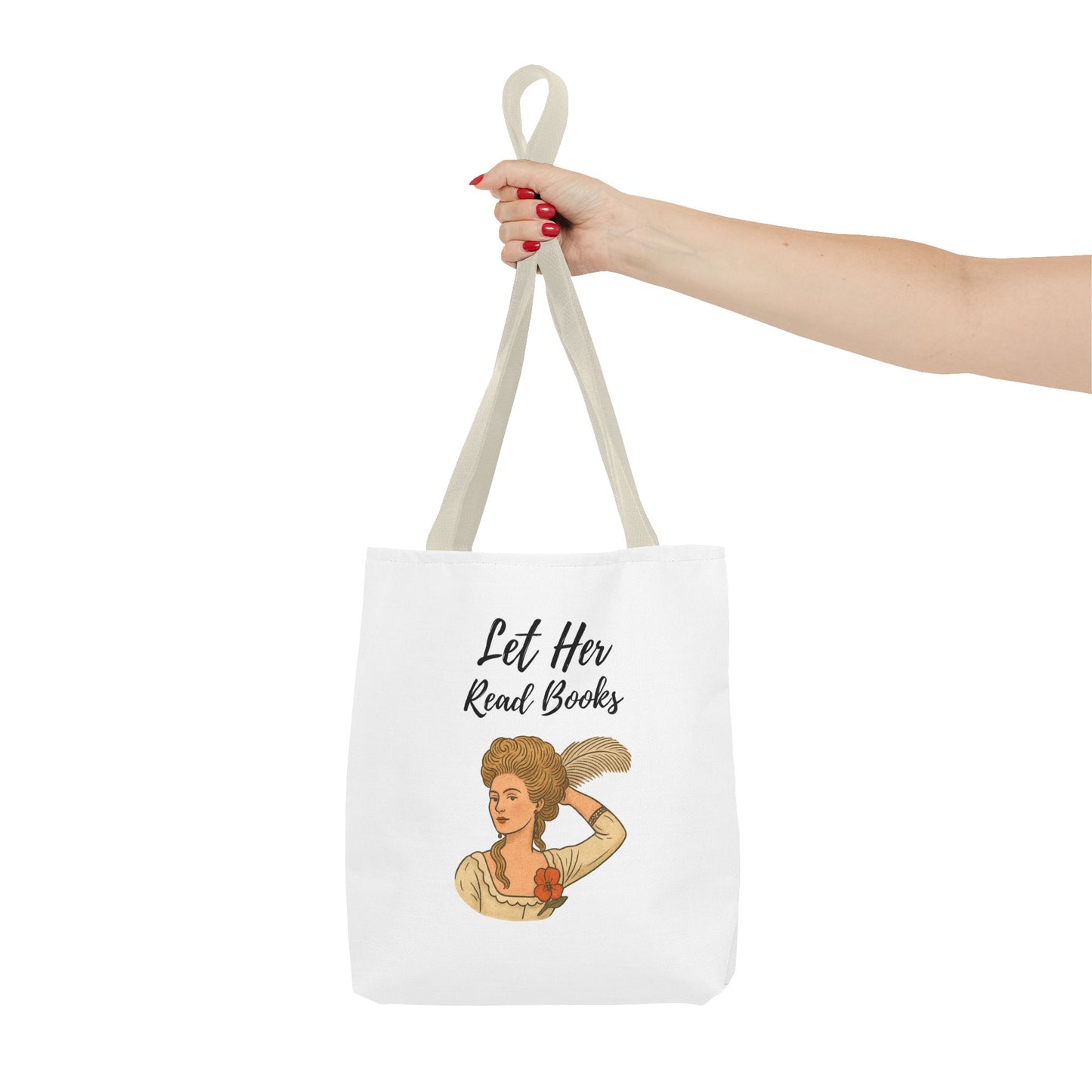 Let Her Read Books Tote Bag Skin Tone 1 | Regency Aesthetic Book Lover Gift | Feminist Reader Tote | Romantic Bookish Bag | Literary Gift