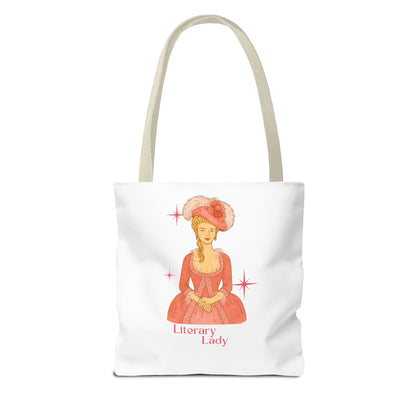 Literary Lady Tote Bag Skin Tone 1 | Regency Aesthetic Book Lover Gift | Romantic Reader Tote | Feminine Bookish Bag | Vintage Style Literary Tote