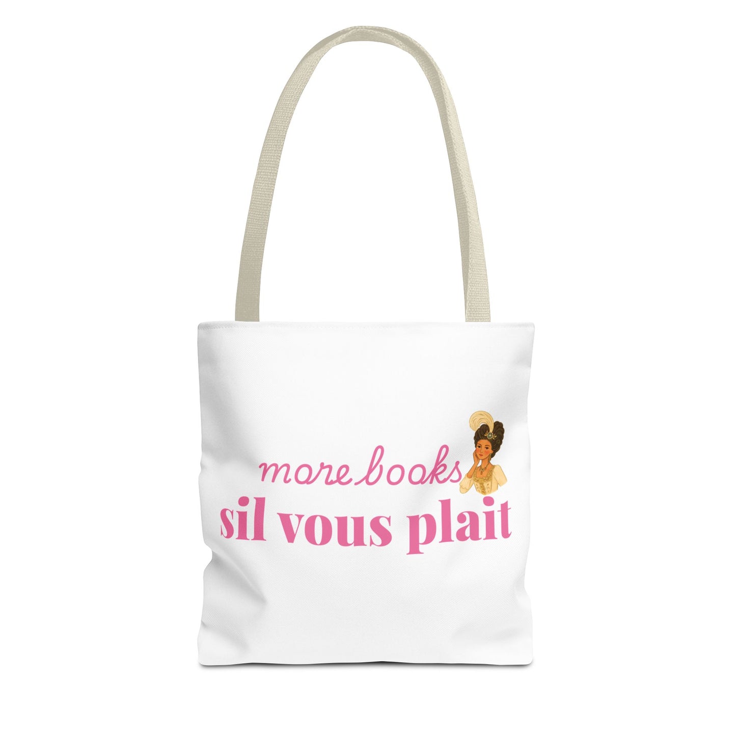 More Books S’il Vous Plaît Tote Bag | Regency Aesthetic Book Lover Gift | Romantic Reader Tote | French Bookish Bag | Literary Tote