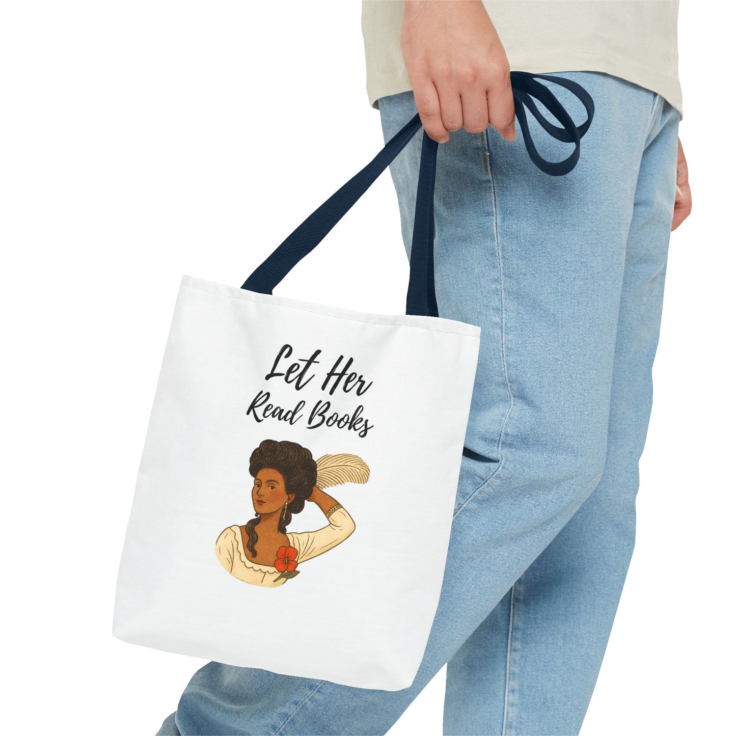 Let Her Read Books Tote Bag Skin Tone 2 | Regency Aesthetic Book Lover Gift | Feminist Reader Tote | Romantic Bookish Bag | Literary Gift