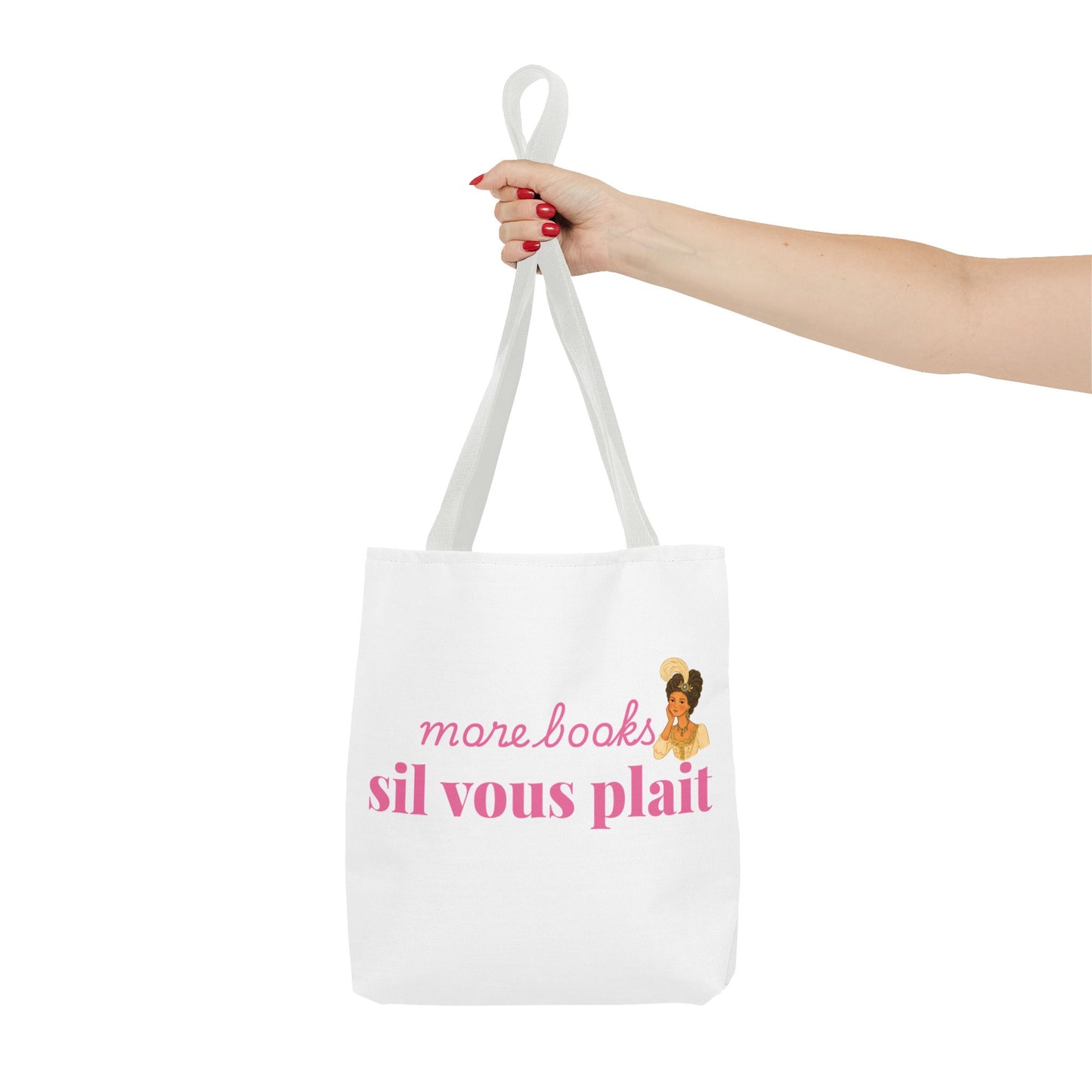 More Books S’il Vous Plaît Tote Bag | Regency Aesthetic Book Lover Gift | Romantic Reader Tote | French Bookish Bag | Literary Tote