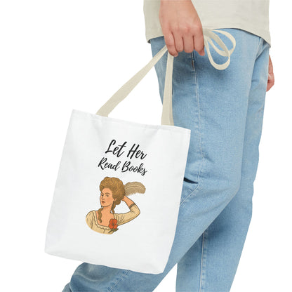 Let Her Read Books Tote Bag Skin Tone 1 | Regency Aesthetic Book Lover Gift | Feminist Reader Tote | Romantic Bookish Bag | Literary Gift