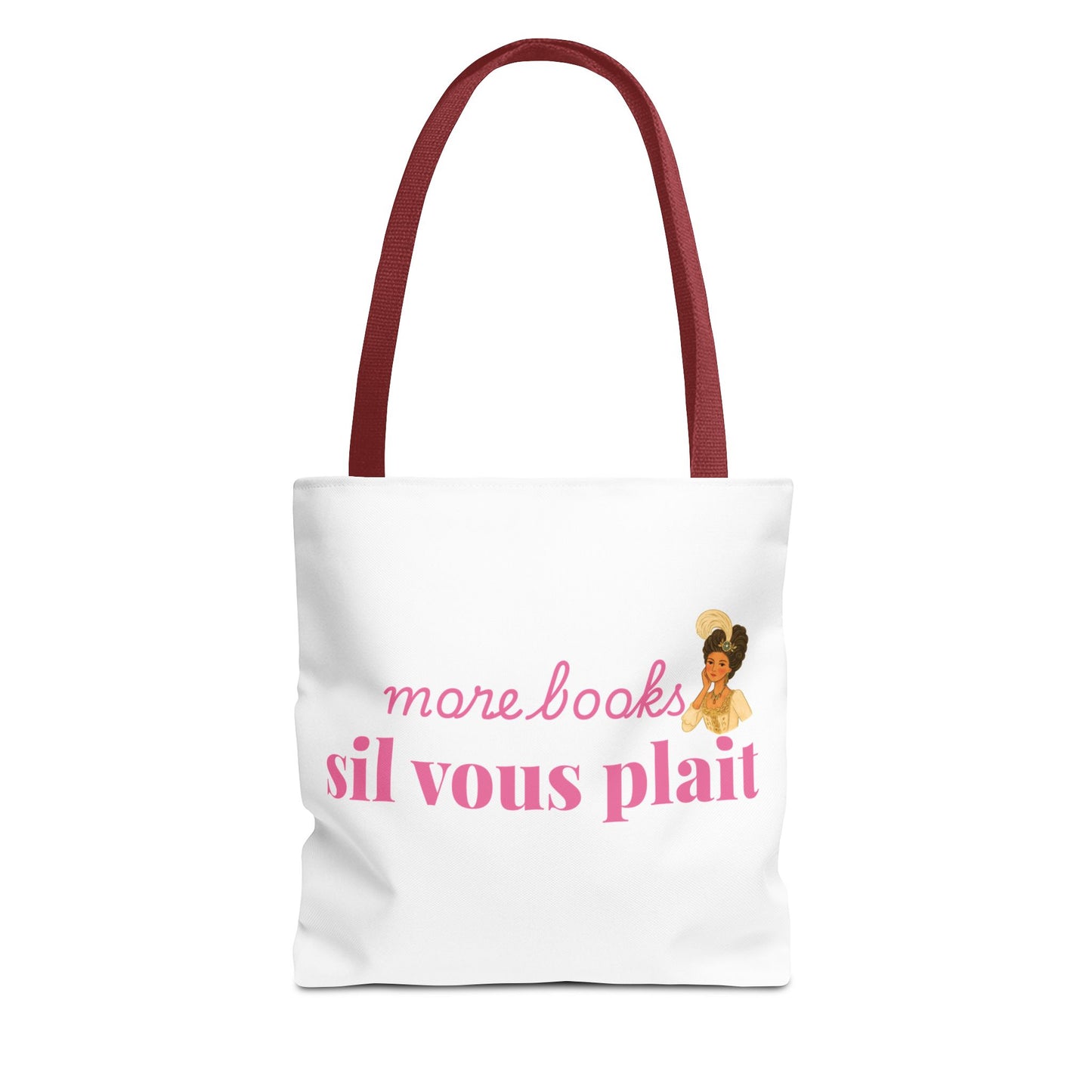 More Books S’il Vous Plaît Tote Bag | Regency Aesthetic Book Lover Gift | Romantic Reader Tote | French Bookish Bag | Literary Tote
