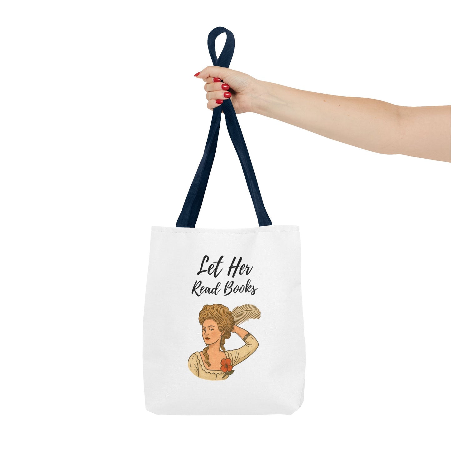 Let Her Read Books Tote Bag Skin Tone 1 | Regency Aesthetic Book Lover Gift | Feminist Reader Tote | Romantic Bookish Bag | Literary Gift