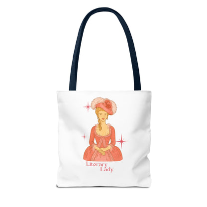 Literary Lady Tote Bag Skin Tone 1 | Regency Aesthetic Book Lover Gift | Romantic Reader Tote | Feminine Bookish Bag | Vintage Style Literary Tote