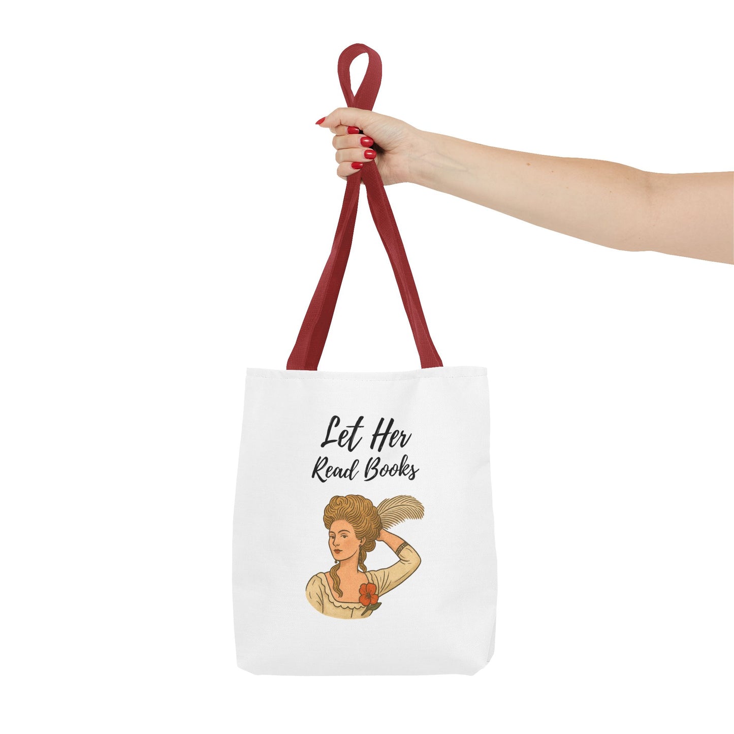 Let Her Read Books Tote Bag Skin Tone 1 | Regency Aesthetic Book Lover Gift | Feminist Reader Tote | Romantic Bookish Bag | Literary Gift