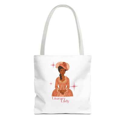 Literary Lady Tote Bag Skin Tone 2 | Regency Aesthetic Book Lover Gift | Romantic Reader Tote | Feminine Bookish Bag | Vintage Style Literary Tote