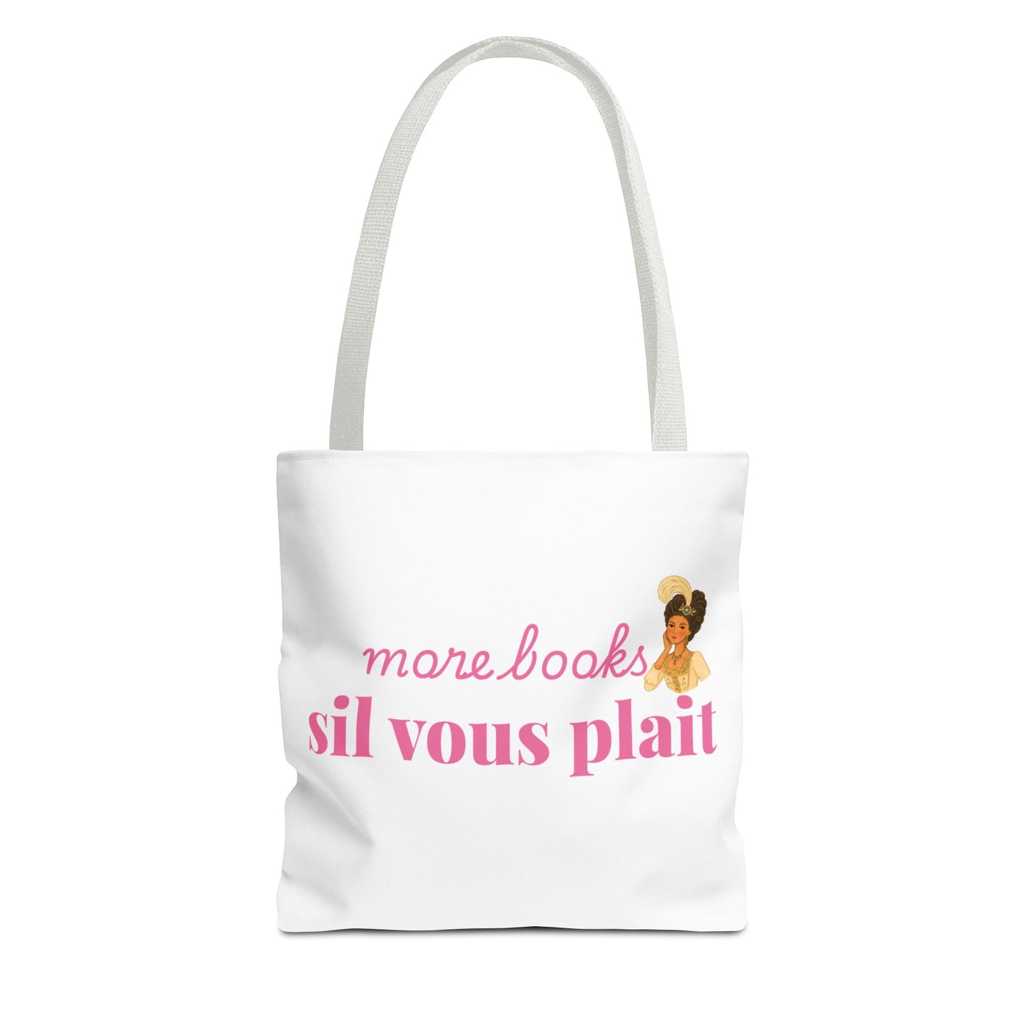 More Books S’il Vous Plaît Tote Bag | Regency Aesthetic Book Lover Gift | Romantic Reader Tote | French Bookish Bag | Literary Tote