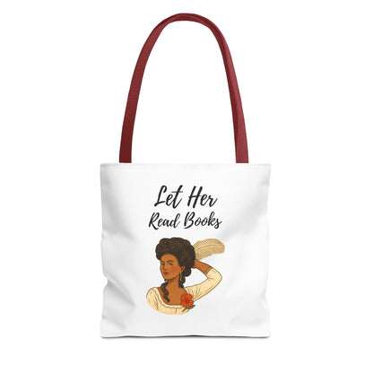 Let Her Read Books Tote Bag Skin Tone 2 | Regency Aesthetic Book Lover Gift | Feminist Reader Tote | Romantic Bookish Bag | Literary Gift