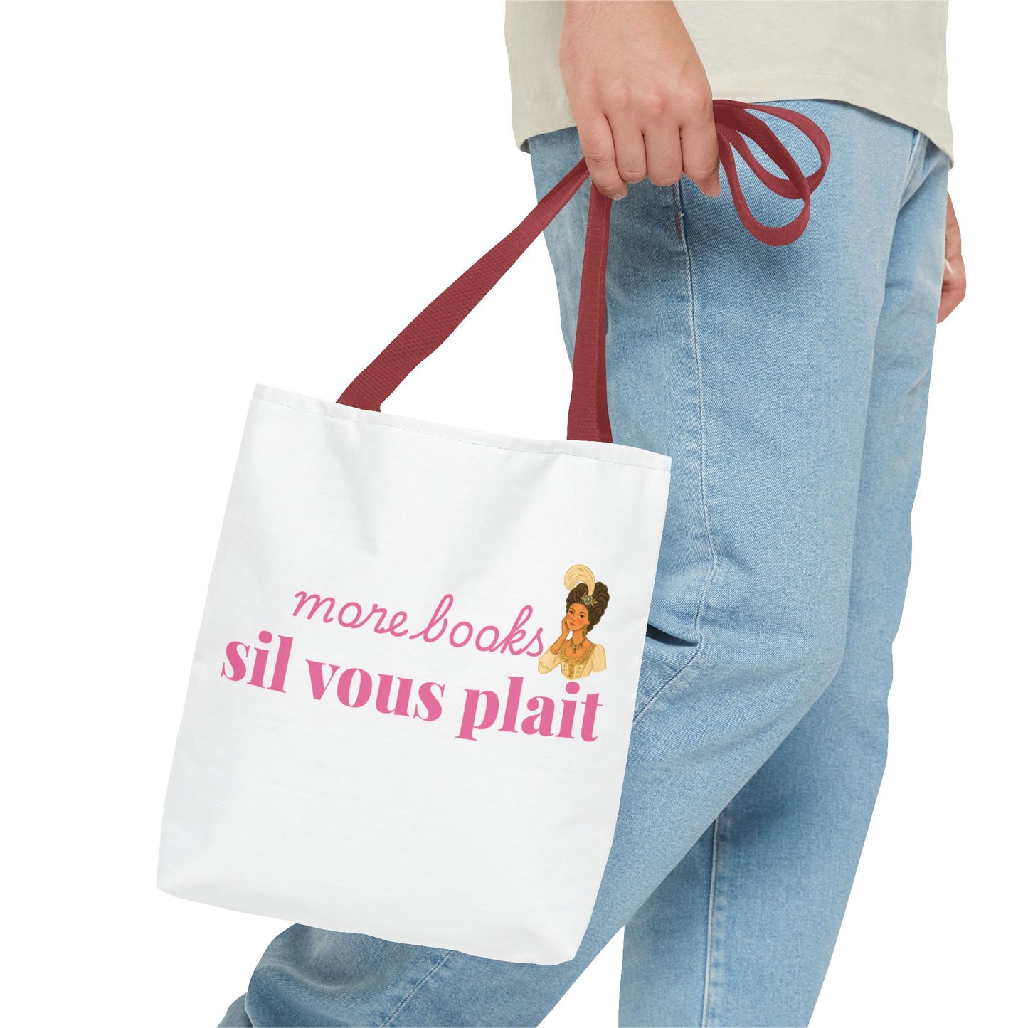 More Books S’il Vous Plaît Tote Bag | Regency Aesthetic Book Lover Gift | Romantic Reader Tote | French Bookish Bag | Literary Tote