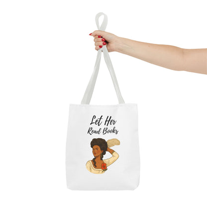 Let Her Read Books Tote Bag Skin Tone 2 | Regency Aesthetic Book Lover Gift | Feminist Reader Tote | Romantic Bookish Bag | Literary Gift