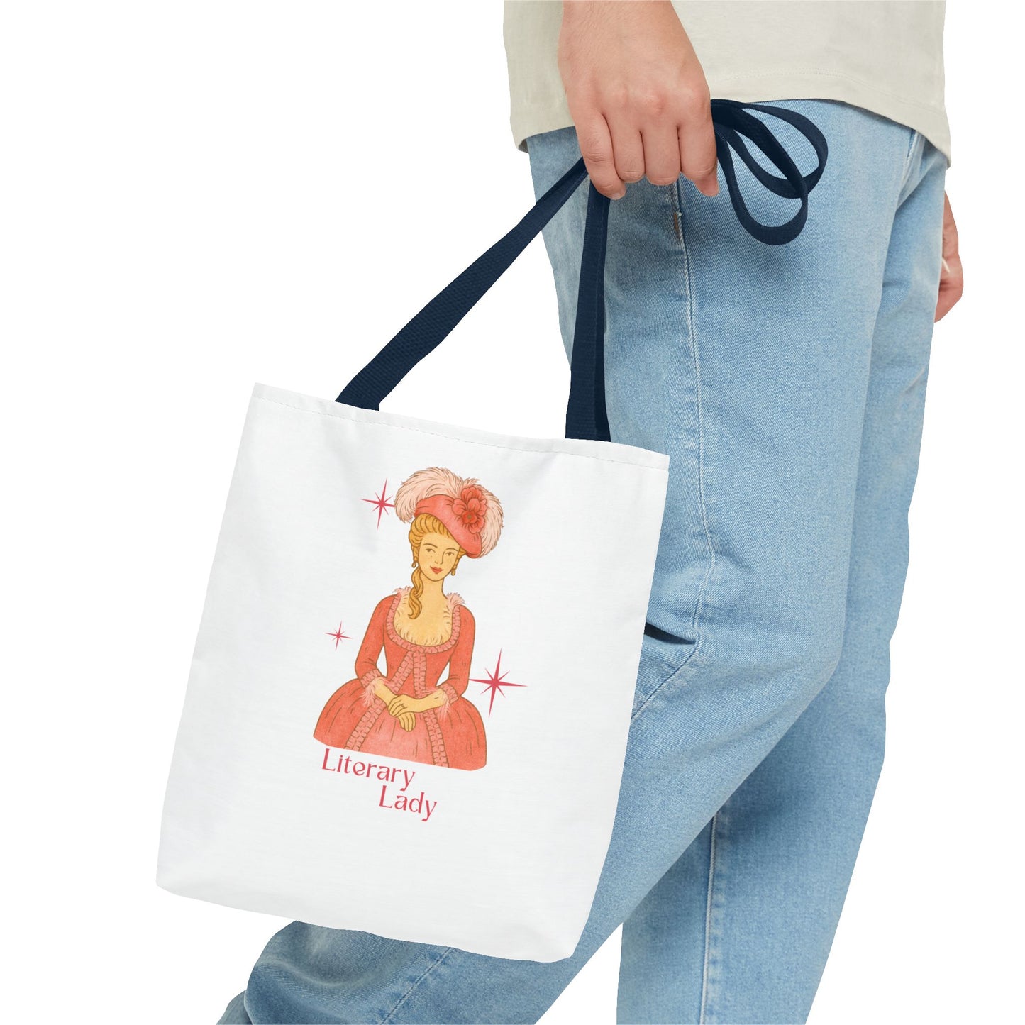 Literary Lady Tote Bag Skin Tone 1 | Regency Aesthetic Book Lover Gift | Romantic Reader Tote | Feminine Bookish Bag | Vintage Style Literary Tote