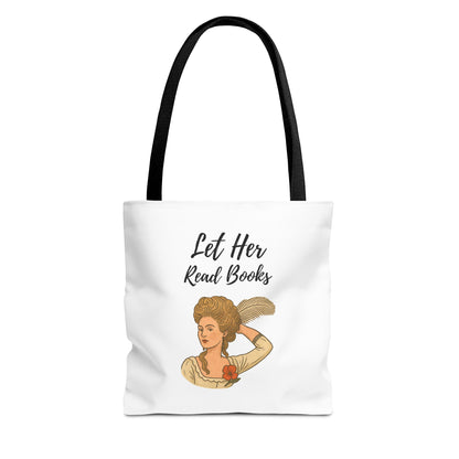 Let Her Read Books Tote Bag Skin Tone 1 | Regency Aesthetic Book Lover Gift | Feminist Reader Tote | Romantic Bookish Bag | Literary Gift