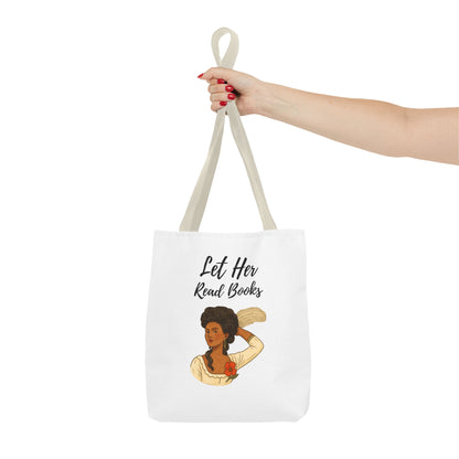 Let Her Read Books Tote Bag Skin Tone 2 | Regency Aesthetic Book Lover Gift | Feminist Reader Tote | Romantic Bookish Bag | Literary Gift